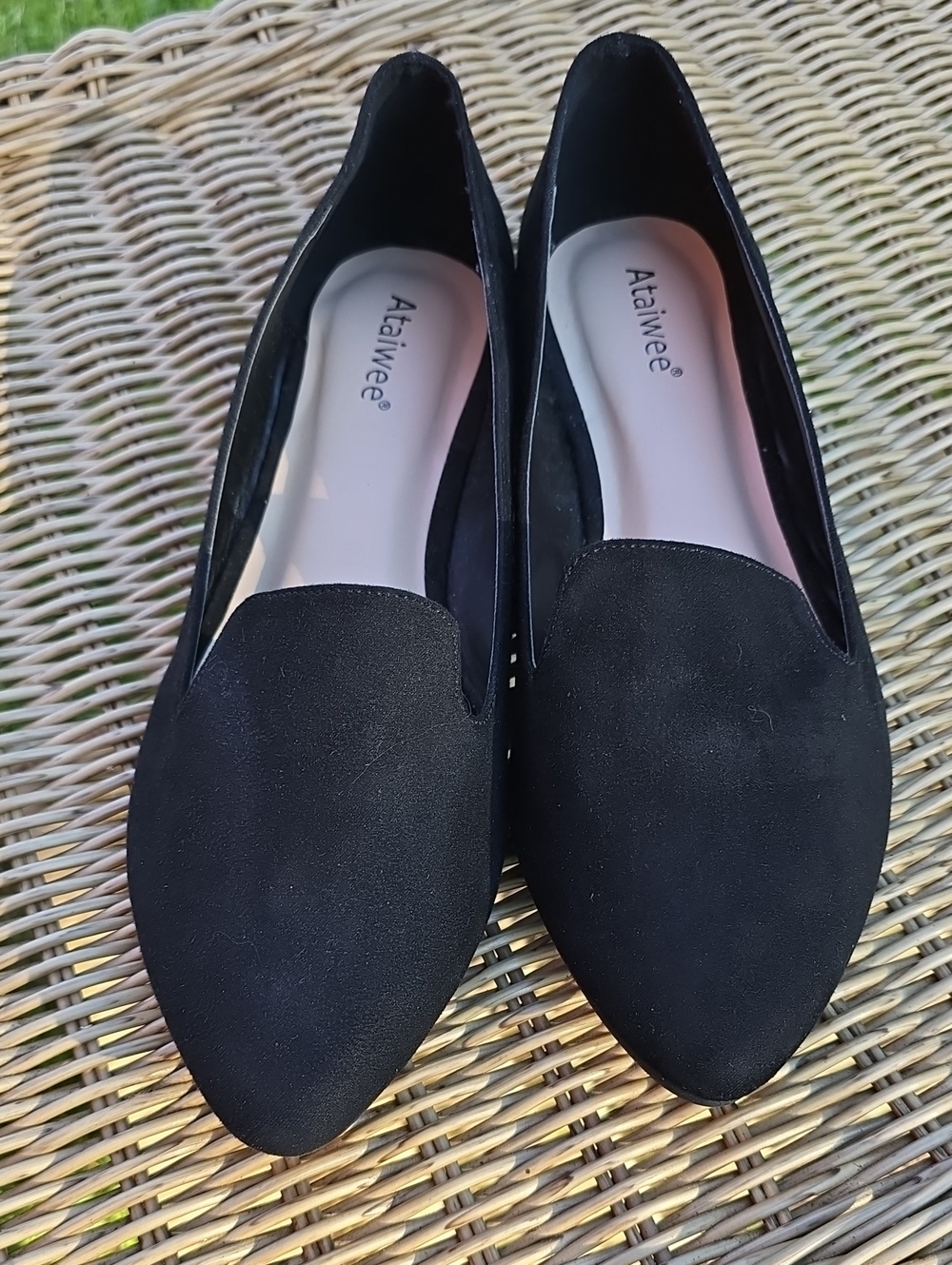 Women’s Black Faux Suede Slip-On Flats
